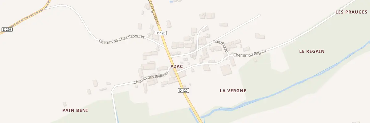 Plan de la Rue d’Azac à Migron