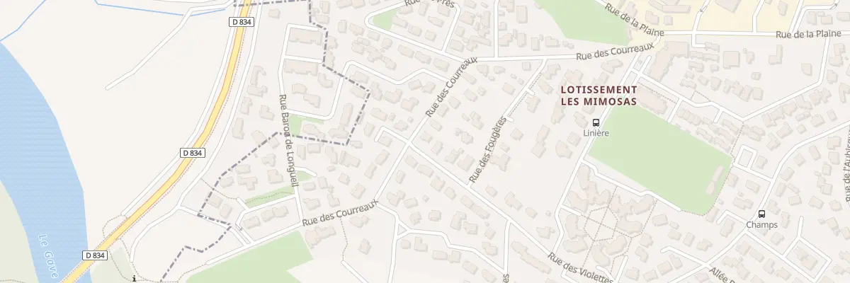 Plan du 25 Rue des Courreaux à Billère