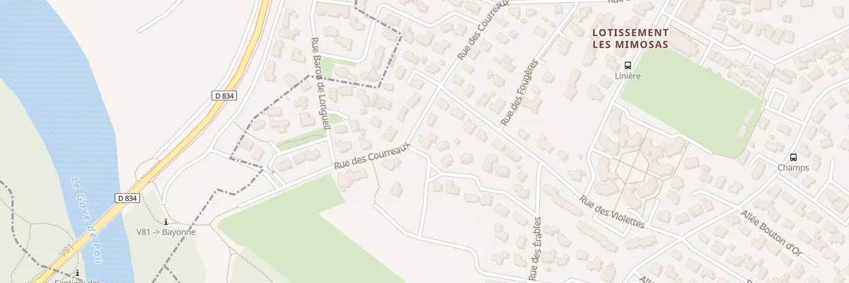 Plan du 33 Rue des Courreaux à Billère