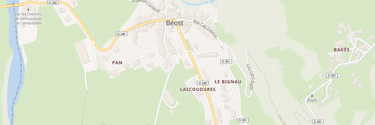 Plan du 5262 Lascoudures à Béost