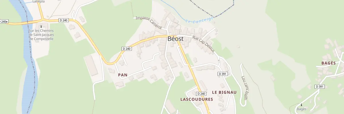 Plan du 7 Rue Carre du Hourc à Béost