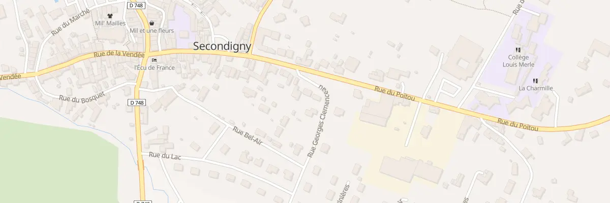 Plan du 2 Rue Georges Clémenceau à Secondigny