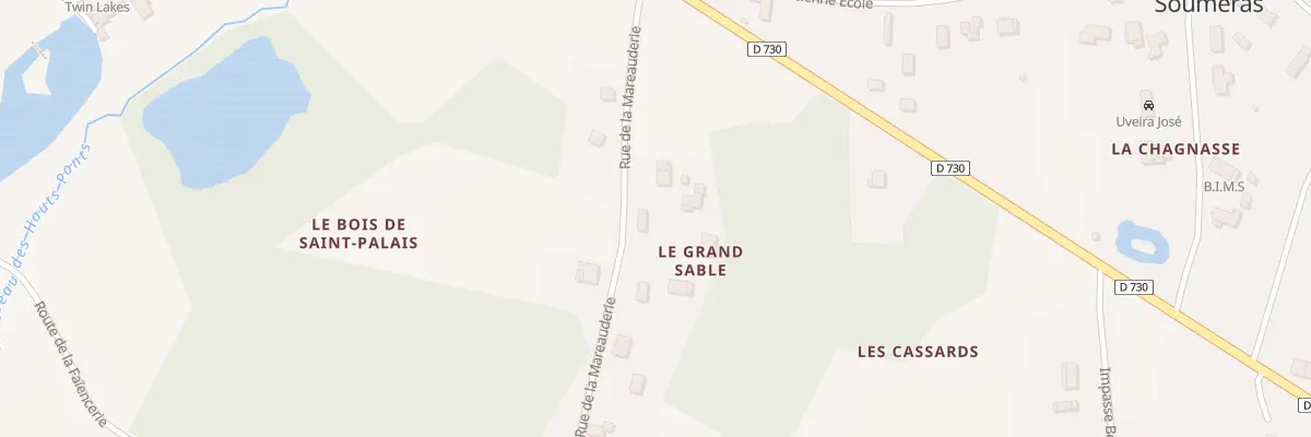 Plan de la Rue de la Mareauderie à Souméras
