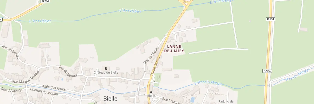 Plan de la Rue de l’École à Bielle