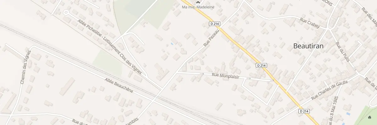 Plan du 9 Rue Pezeau à Beautiran