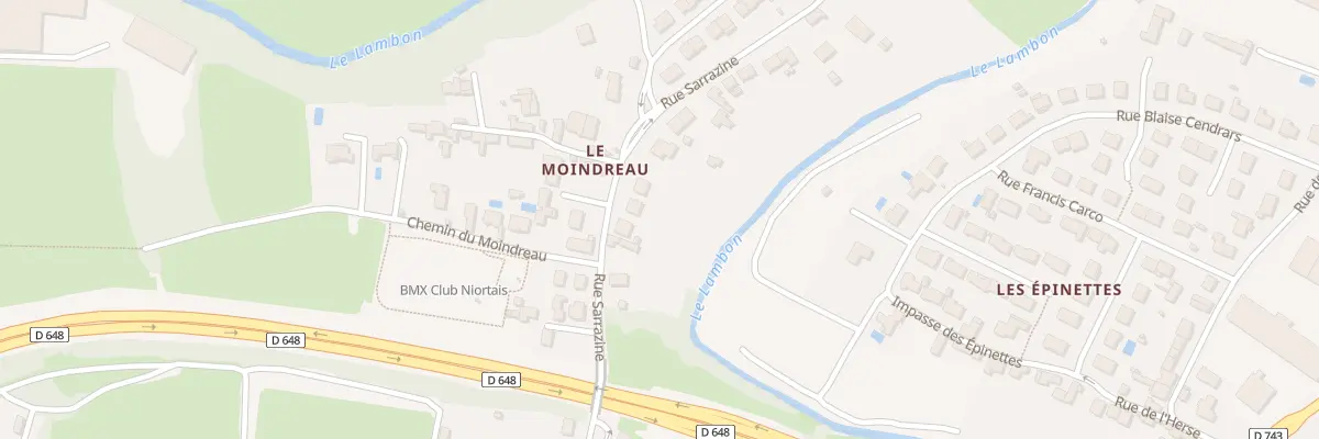Plan du 100 Rue Sarrazine à Niort
