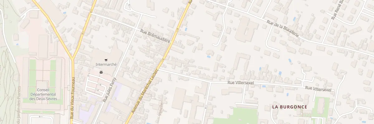 Plan de la Rue du Mal Leclerc à Niort