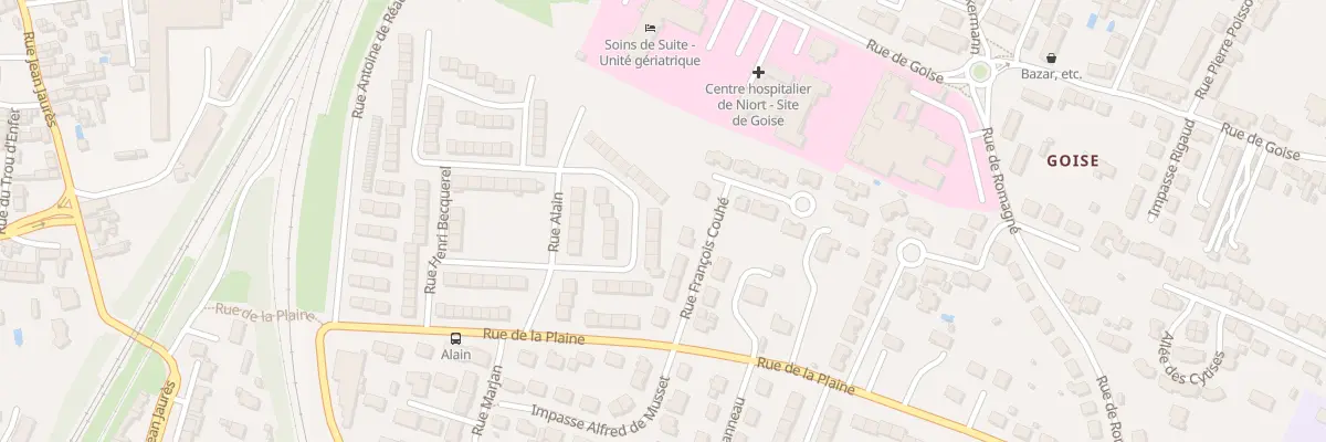 Plan du 16 Rue Alfred de Vigny à Niort