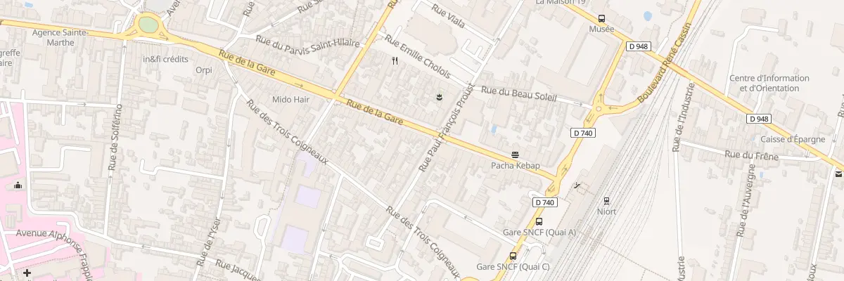 Plan du 74 Rue de la Gare à Niort