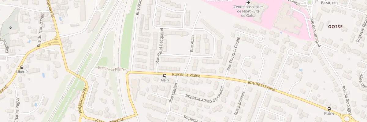 Plan du 12 Rue Théodore de Banville à Niort