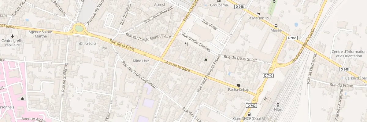Plan du 65 Rue de la Gare à Niort