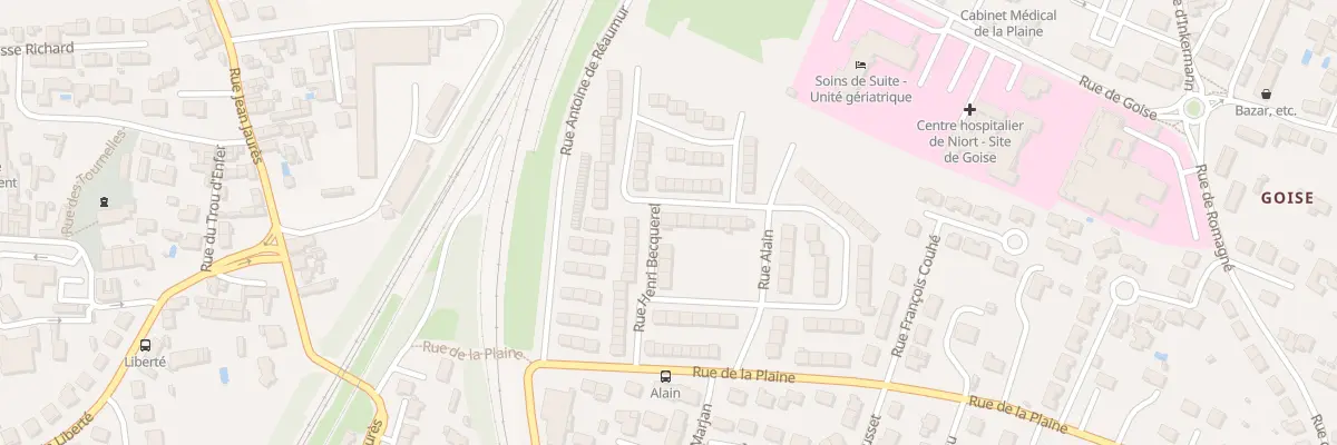 Plan du 2 Rue Alexis de Tocqueville à Niort