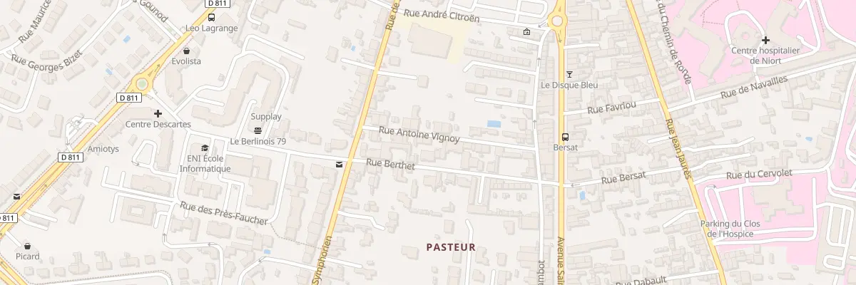 Plan du 13 Rue Antoine Vignoy à Niort