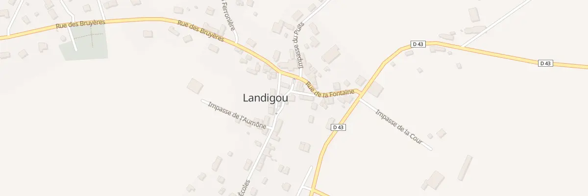 Plan du 1 Rue des Ecoles à Landigou