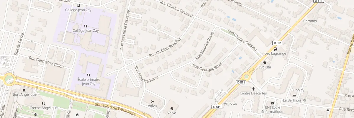 Plan du 16 Rue Maurice Ravel à Niort