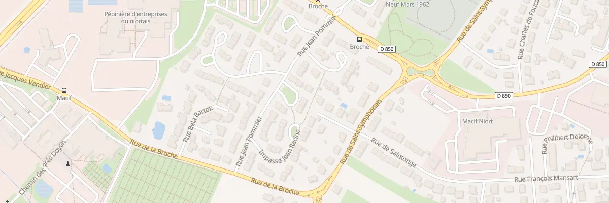 Plan du 22 Rue Jean Pommier à Niort