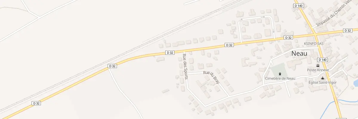 Plan du 2 Rue des Sports à Neau