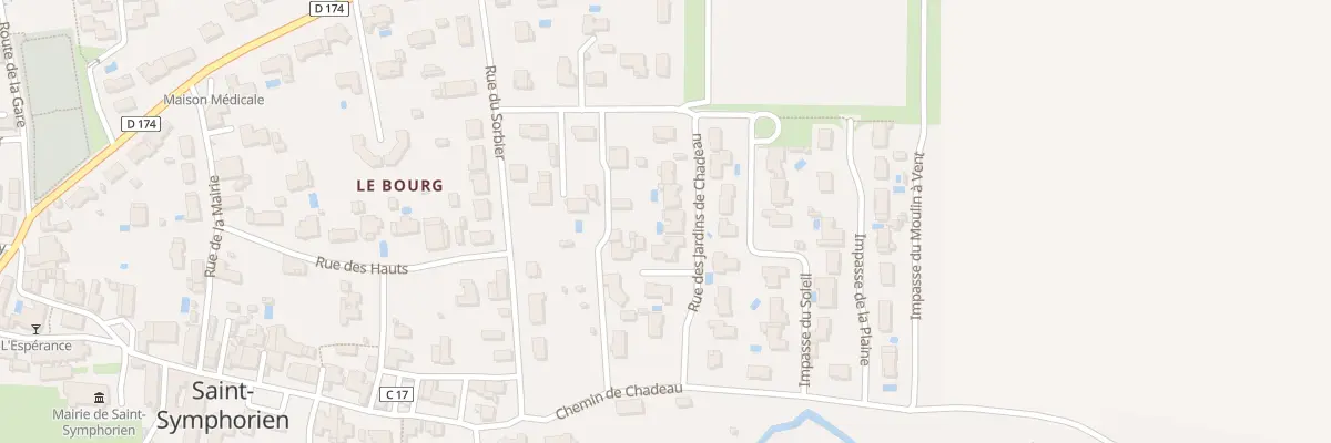 Plan du 13 Rue des Jardins de Chadeau à Saint-Symphorien