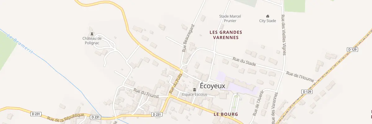 Plan du 1 Rue du Stade à Écoyeux