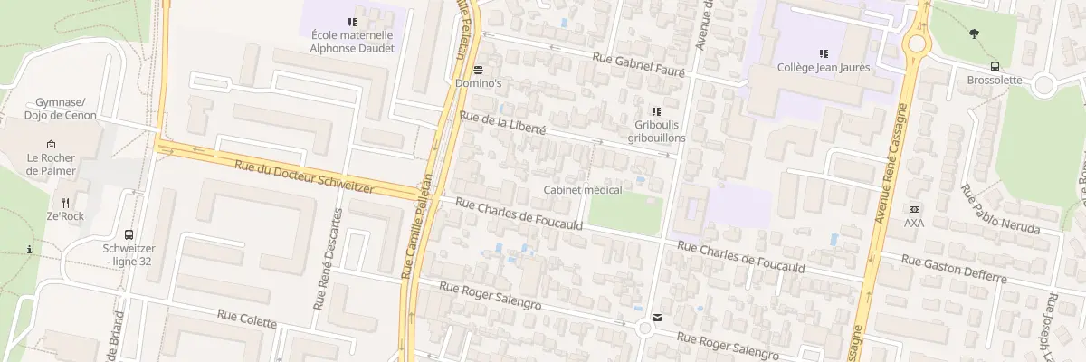 Plan du 10 Rue Charles de Foucauld à Cenon