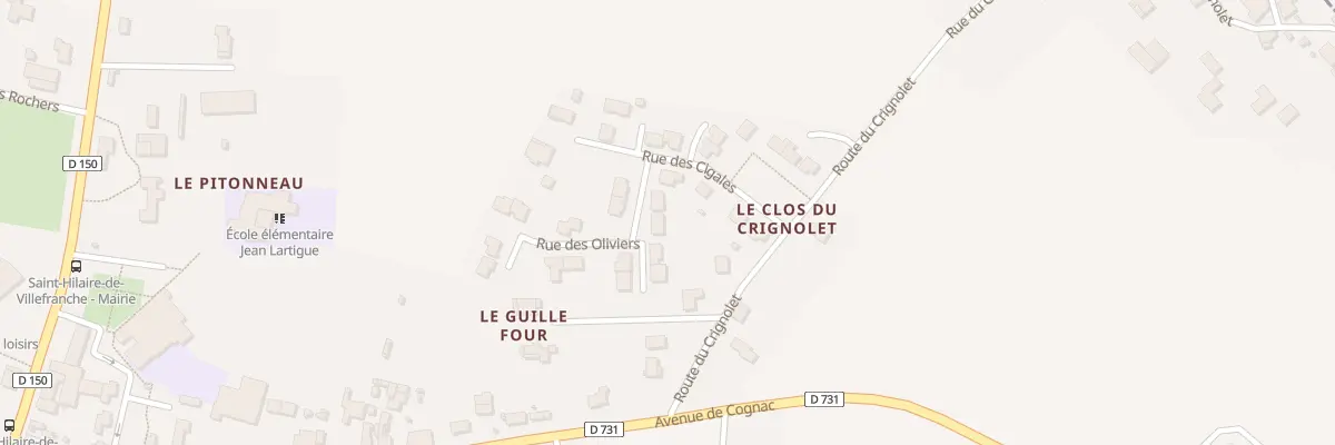 Plan du 5 Rue des Oliviers à Saint-Hilaire-de-Villefranche