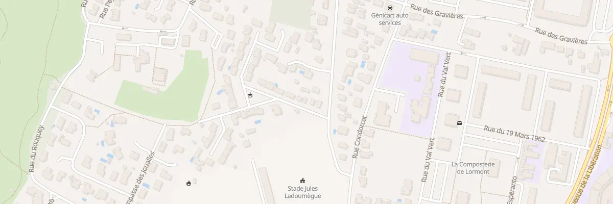 Plan du 2D Rue du Stade Municipal à Lormont