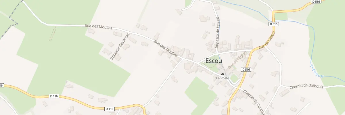 Plan du 1 Rue des Moulins à Escou