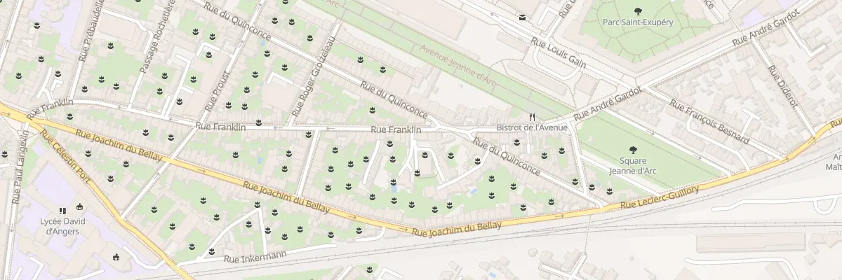 Plan du 100 Rue Franklin à Angers