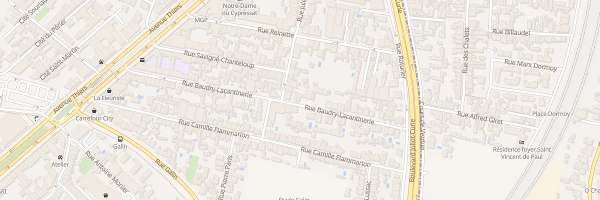 Plan du 70 Rue Baudry Lacantinerie à Bordeaux