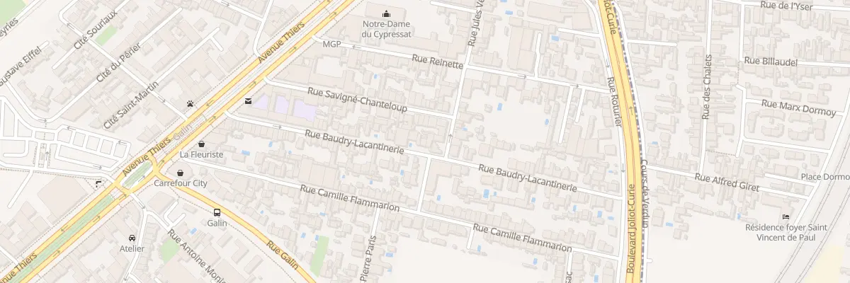 Plan du 52 Rue Baudry Lacantinerie à Bordeaux
