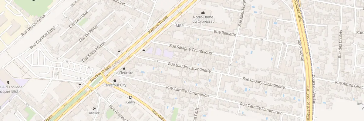 Plan du 26 Rue Baudry Lacantinerie à Bordeaux