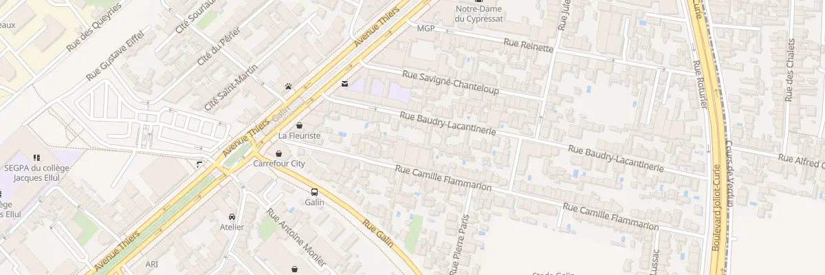 Plan du 31 Rue Baudry Lacantinerie à Bordeaux