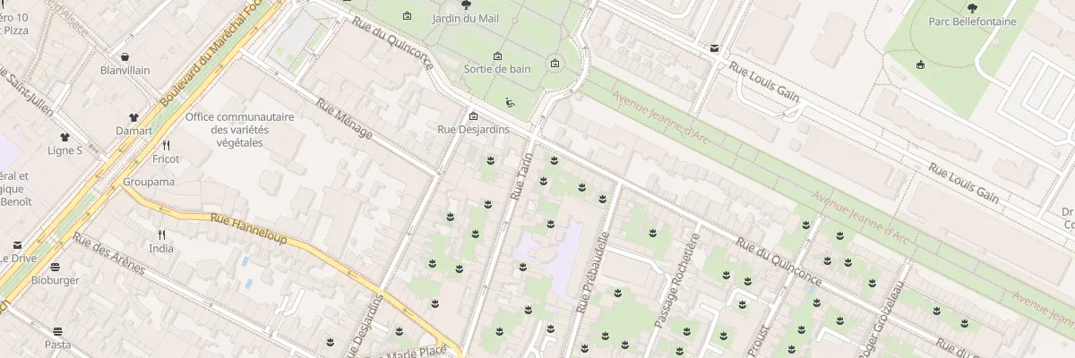 Plan du 7 Rue Tarin à Angers