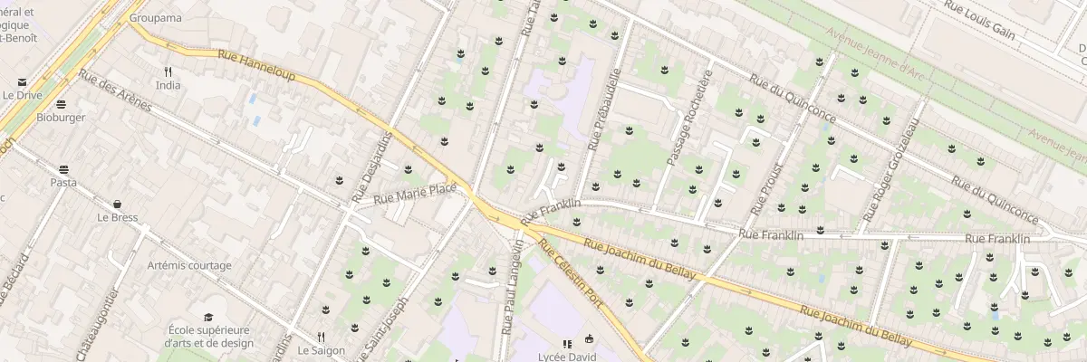 Plan du 1 Rue Franklin à Angers