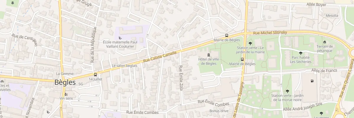 Plan du 1 Rue Emile Zola à Bègles