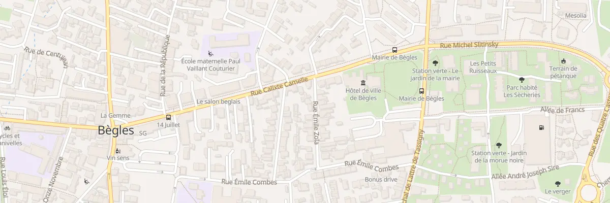 Plan du 3 Rue Emile Zola à Bègles