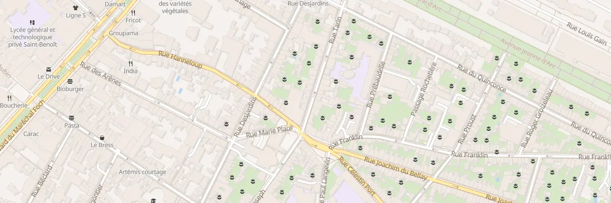 Plan du 28 Rue Tarin à Angers