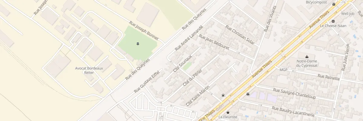 Plan du 11 Rue Cite Souriaux à Bordeaux