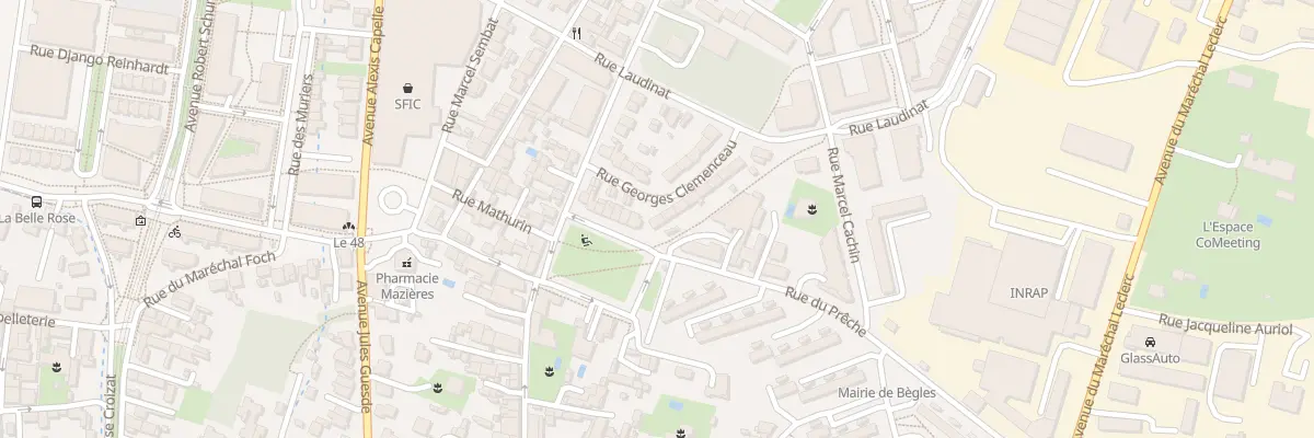 Plan du 1 Rue Georges Clémenceau à Bègles