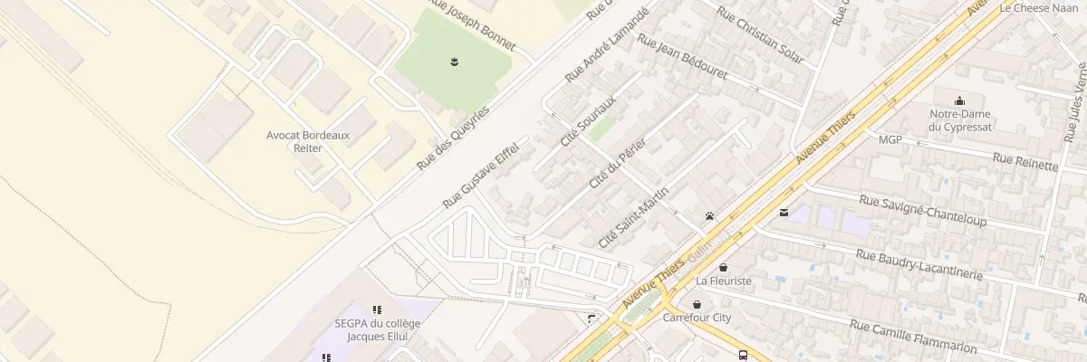 Plan du 2 Rue Cite Souriaux à Bordeaux