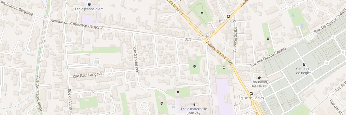 Plan du 7 Rue Estienne d’Orves à Bègles
