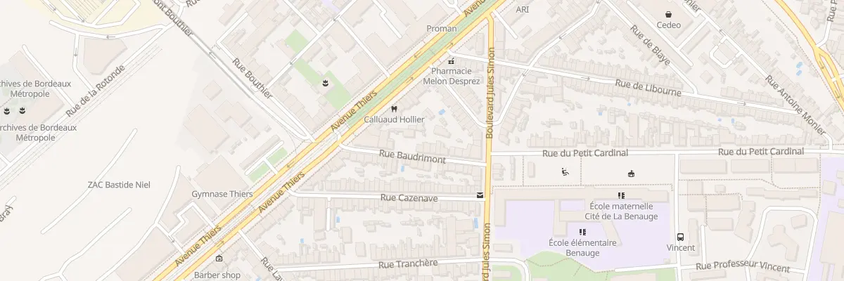 Plan du 22 Rue Baudrimont à Bordeaux