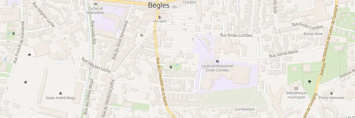 Plan du 11 Rue Émile Combes à Bègles