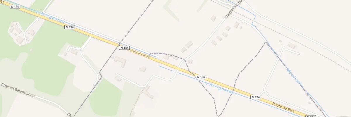Plan du 1 Rte de Pau Rn134 à Escou