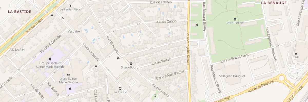 Plan du 25 Rue Béranger à Bordeaux