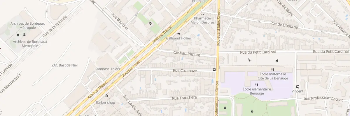 Plan du 13 Rue Baudrimont à Bordeaux
