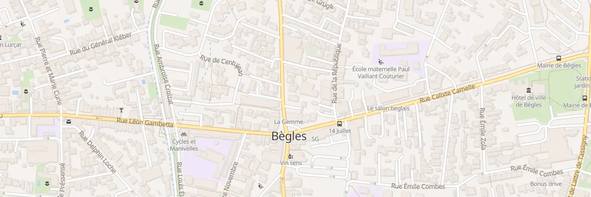 Plan du 7 Rue Jules Guesde à Bègles