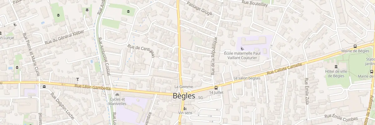 Plan du 11 Rue Jules Guesde à Bègles