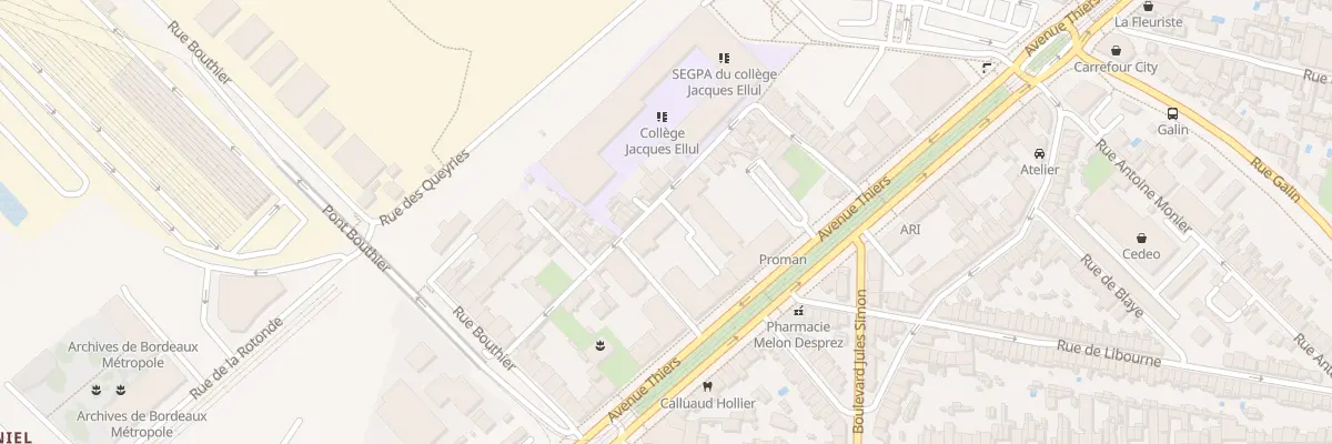 Plan du 220 Av Thiers à Bordeaux