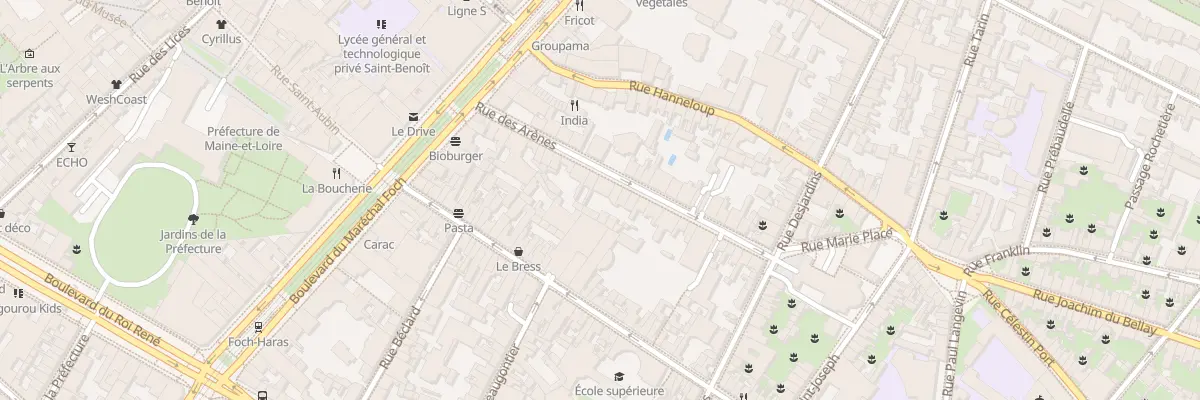 Plan du 16 Rue des Arènes à Angers
